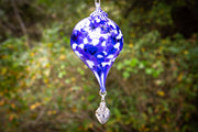 Hanging Spotted Glass Ornament with Silver Keepsake Urn